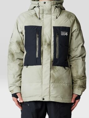 NWOT Mountain Hardwear Men's First Tracks Down Recco Jacket Mantis Green/Blk L